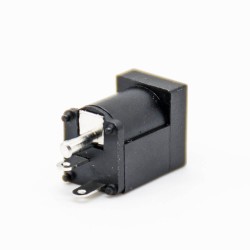 DC Power Jack Connector Male Unshile Black Plastic Through Hole Solder Lug Straight