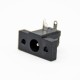 DC Power Socket Connector Male Jack Panel Mount 2 Holes Flange Through Hole Unshielded