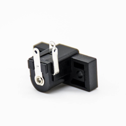 DC Power Socket Connector Male Jack Panel Mount 2 Holes Flange Through Hole Unshielded