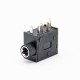 DC Power Socket Connector Plastic Through Hole Solder Lug Black Right Angle Female Jack Unshiled