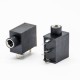 DC Power Socket Connector Plastic Through Hole Solder Lug Black Right Angle Female Jack Unshiled