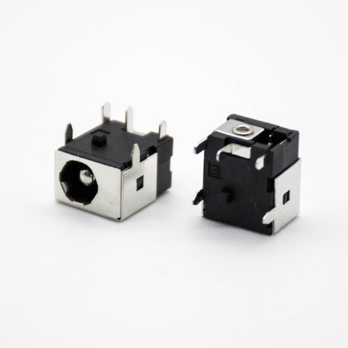 DC Power Socket Metal Box Through Hole Solder Lug 5.5*2.1mm Shiled Right Angle Male Jack Connector