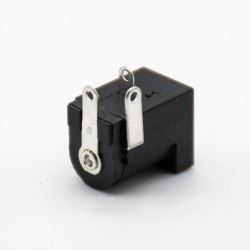 DC Power Supply Male Jack Connector 2.0*6.4 Through Hole Solder Lug Right Angle Unshiled