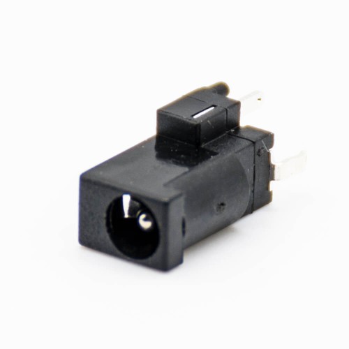 DC Power Supply Socket Unshiled Plastic Black Through Hole Solder Lug Straight Male Jack