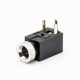 DC Power Supply Unshiled Through Hole Plastic Solder Lug Right Angle Black Female Jack