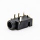 Power Socket Connector Right Angle Plastic Through Hole Solder Lug Black Unshiled DC Female Jack