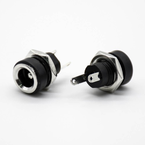 Waterproof DC Power Connectors Female Jack Panel Mount Bulkhead 5.5*2.1mm Through Hole Straight Unshiled