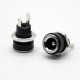 Waterproof DC Power Connectors Female Jack Panel Mount Bulkhead 5.5*2.1mm Through Hole Straight Unshiled