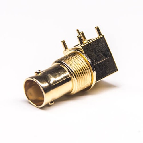 20pcs BNC Connector Female PCB 90 Degree Bulkhead Through Hole Gold Plating