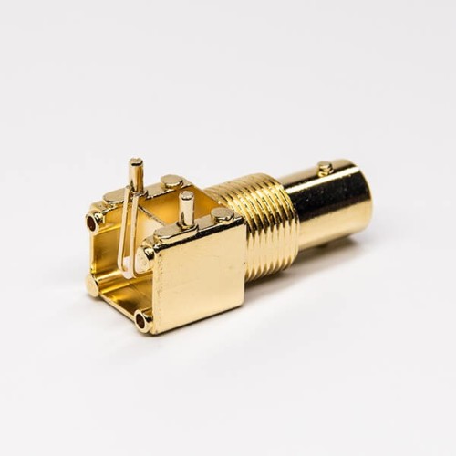 20pcs BNC Connector PCB Mount Right Angled Female Through Hole Gold Plating