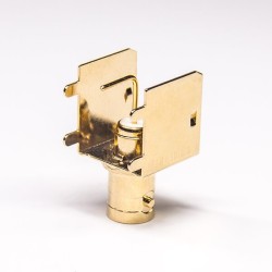 20pcs BNC Quick Connector 90 Degree Female PCB Mount Through Hole Gold Plating