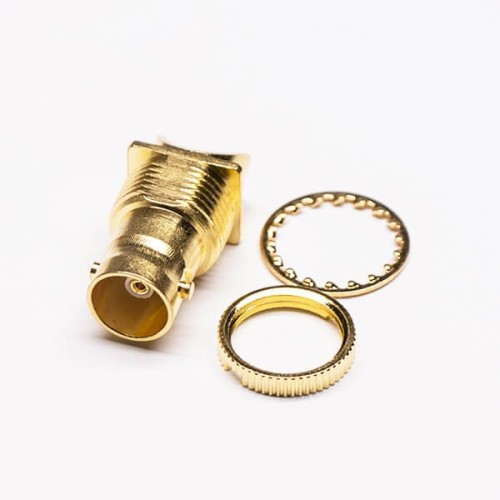 20pcs Gold Plated BNC Connector 180 Degree Female Plate Edge Mount