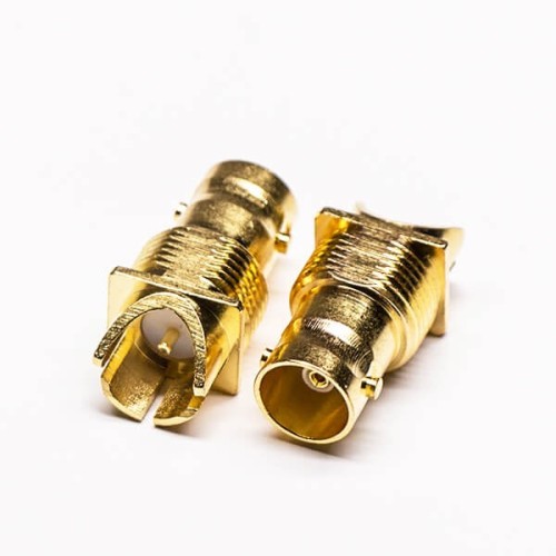 20pcs Gold Plated BNC Connector 180 Degree Female Plate Edge Mount