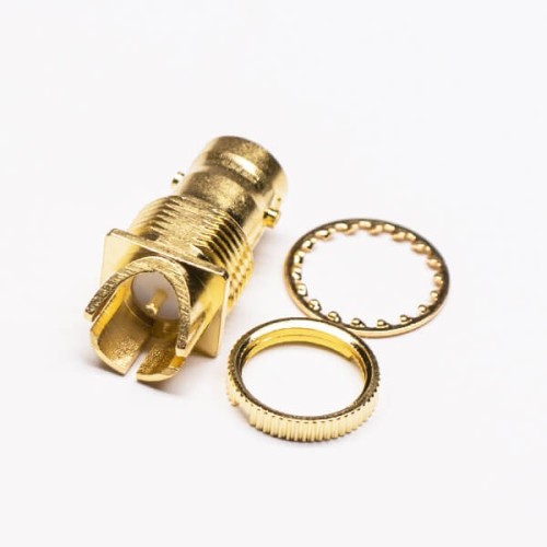 20pcs Gold Plated BNC Connector 180 Degree Female Plate Edge Mount