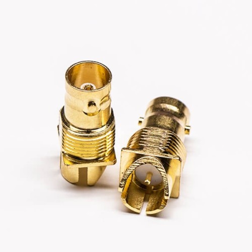 20pcs Gold Plated BNC Connector 180 Degree Female Plate Edge Mount