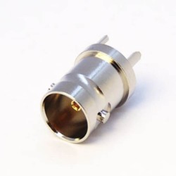 75Ohm HD BNC Connector PCB Mount 180 Degree Female Through Hole Nickel Plating