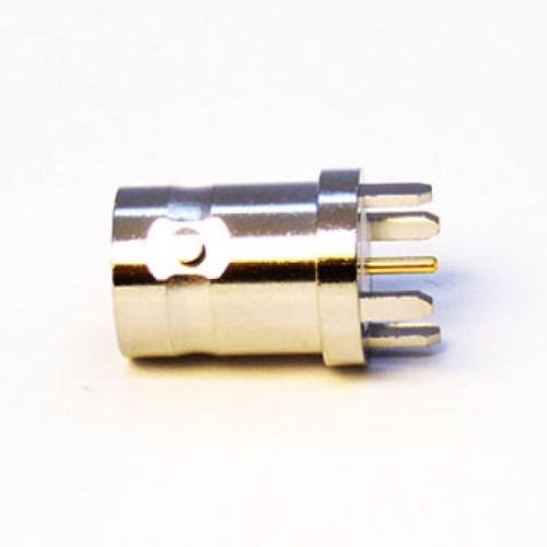 75Ohm HD BNC Connector PCB Mount 180 Degree Female Through Hole Nickel Plating