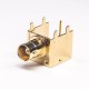 BNC Quick Connector 90 Degree Female PCB Mount Through Hole Gold Plating