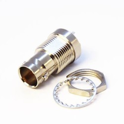 HD BNC Straight Connector Female Front Panel Mount Nickel plating