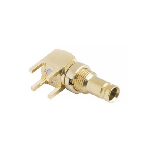 1.0/2.3 Connector Jack Solder Termination Right Angle 75Ω PCB Mount standard Bulkhead Fitting Threaded 6GHz