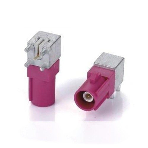 Fakra 90 Degree Right Angle Male Connector Vehicle H-Coding Pink GPS Telematics Navigation PCB