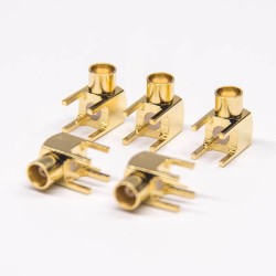 20pcs MCX Gold Plating Angled Female Through Hole for PCB Mount