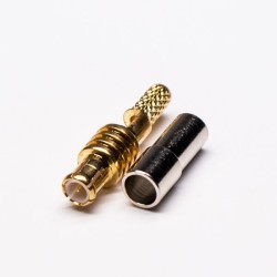 20pcs MCX Plug Connector Gold Plated Crimp Straight Window Solder