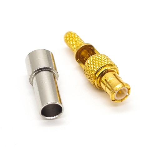 20pcs MCX Plug Connector Gold Plated Crimp Straight Window Solder