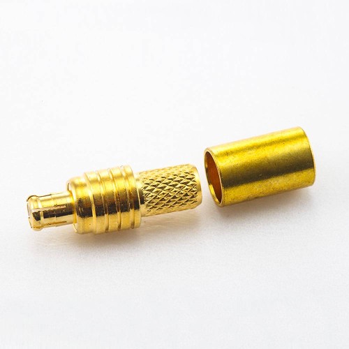 MCX Crimp Connector Male Head Straight Copper Gold-plated 50Ω