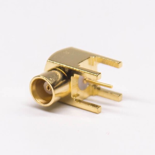 MCX Gold Plating Angled Female Through Hole for PCB Mount 50ohm