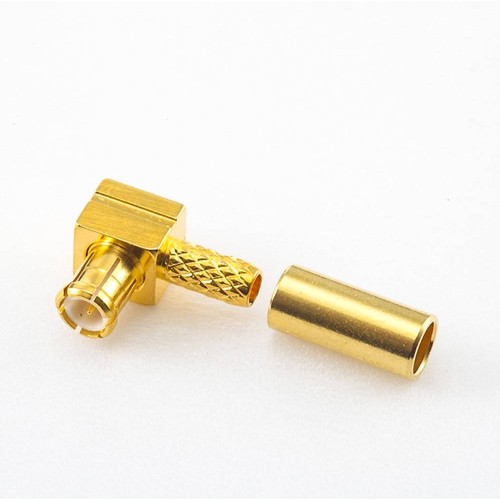 MCX Male Right Angle Crimp Connector Copper Gold-plated 50Ω