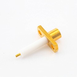 MCX Panel Mount Connector Straight Two-hole Flange Copper Gold-plated