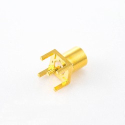 MCX PCB Welding Female Straight Jack Copper Gold-plated