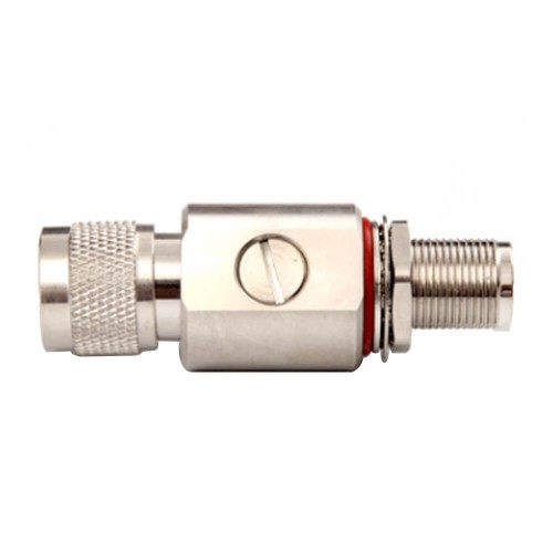 N Male To N Female Bulkhead Coaxial RF Lightning Arrester N-JKY DC-3GHz 180Degree IP67