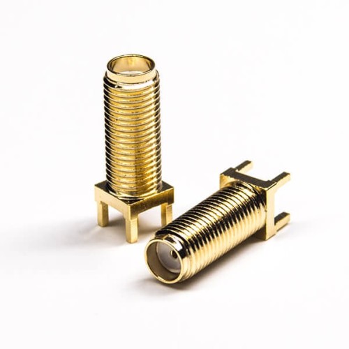 20pcs 180 Degree SMA Female Through Hole Gold Plating PCB Mount