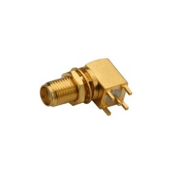 20pcs 90 Degree PCB SMA Connector Bulkhead Front Mount Jack with Gold Plating