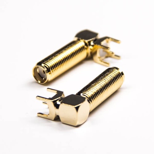 20pcs SMA Connector 50 Ohm Right Angled Gold Plating Through Hole