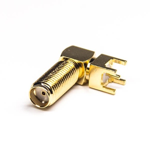 20pcs SMA Connector Angled Threaded 50 Ohm Through Hole Gold Plating