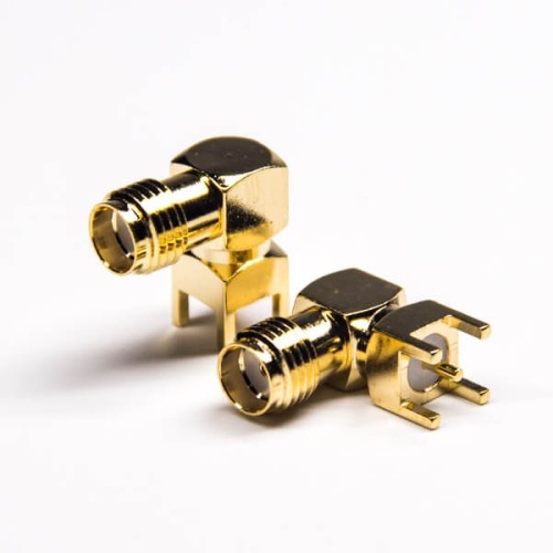 20pcs SMA Connector Right Angled Female Through Hole PCB Mount 50 Ohm