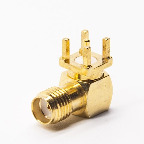 20pcs SMA Female 90 Degree RF Connector Gold Plating Through Hole