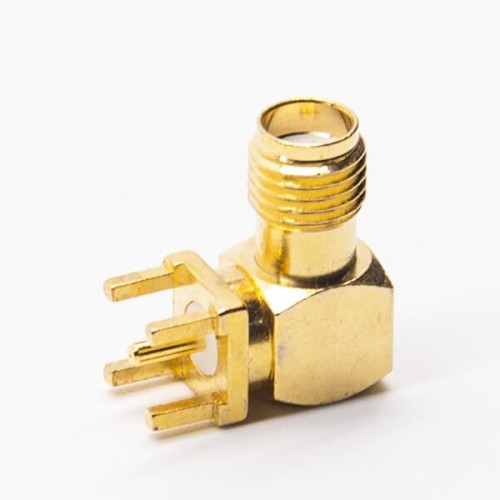 20pcs SMA Female 90 Degree RF Connector Gold Plating Through Hole