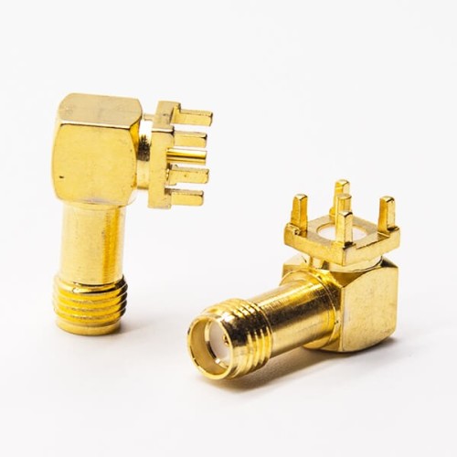 20pcs SMA Female PCB Mount Gold Plating Right Angled Through Hole