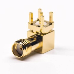 20pcs SMA Right Angle PCB Socket Receptacle Through Hole Gold Plating