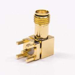 20pcs SMA Right Angle PCB Socket Receptacle Through Hole Gold Plating