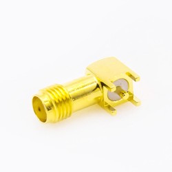 90 Degree SMA Connector Female PCB Mount Through Hole