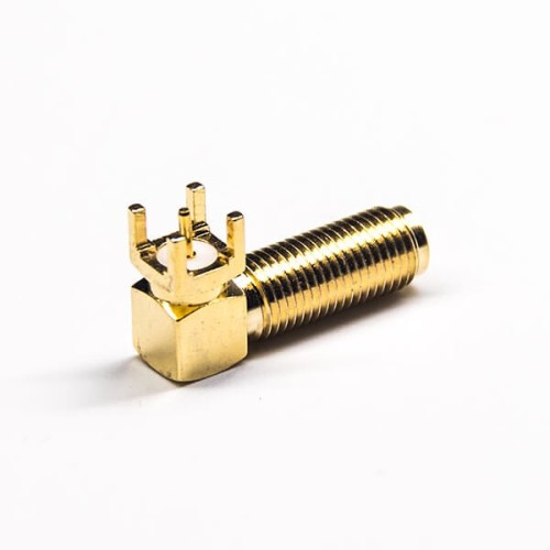 PCB Mount SMA Connector Female Right Angled Through Hole Gold Plating