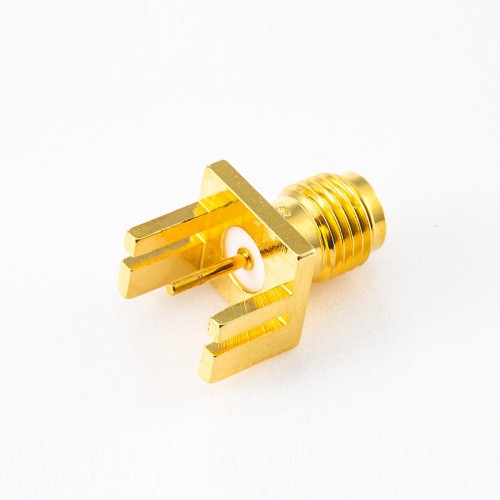 Plate Edge Mount SMA Female Connector Straight PCB Mount