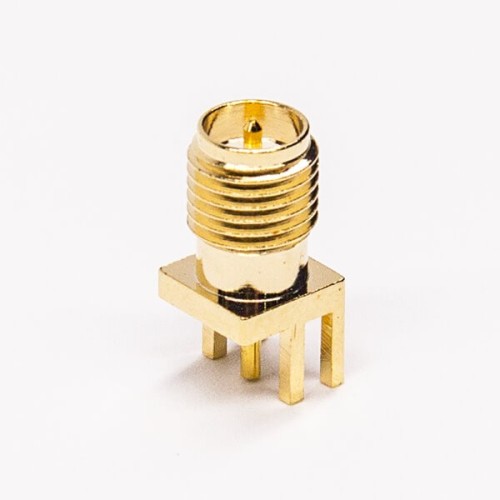 RP-SMA Female 180 Degree Gold Plating Margin Surface Mounting