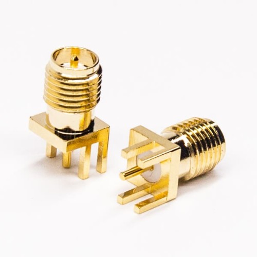 RP-SMA Female 180 Degree Gold Plating Margin Surface Mounting