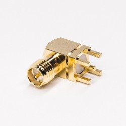 RP SMA Female PCB Connector Right Angled Through Hole